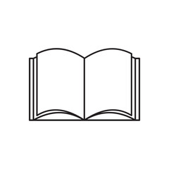 Open book. Pages spread. Symbol of knowledge. Educational icon.