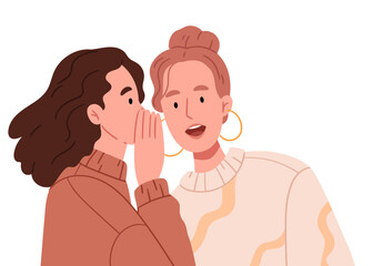 Girlfriends gossip.Surprise face, emotions, Best friends