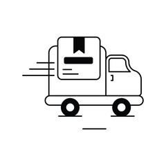 delivery glyph icon with white background vector stock illustration