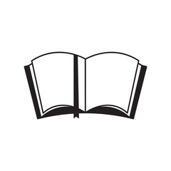 Open book icon. Blank page illustration. Reading symbol graphic. Vector element.