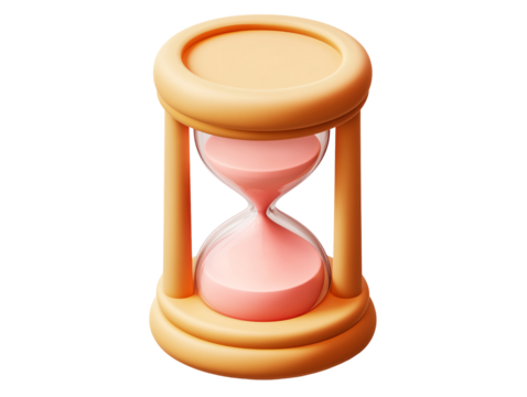 a sand clock with pink sand inside