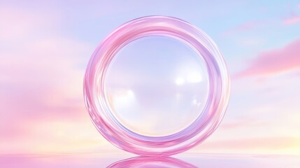 A pink sphere with a clear center