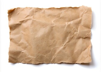 Obraz premium piece of brown paper on white background