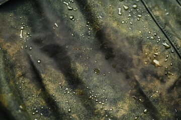 dirty food mark on clothes, Close-up food stain dirt on the shirt prepare cleaning mark removal before laundry, Generative AI
