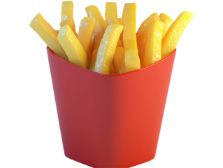 a red container with french fries