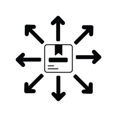 distribution glyph icon with white background vector stock illustration