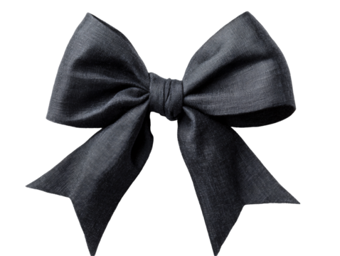 a black bow with a white background