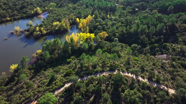 Top view of Lake of Saint-Cassien in Provence