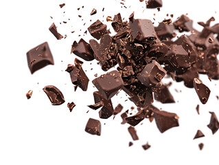 pieces of chocolate exploding