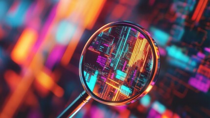 Abstract Data Visualization with Magnifying Glass Effect