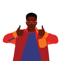 Afro black man in elegant art style vector