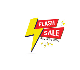 Flash sale banner. Advertising banner or poster design with 3d lighting. Discount banner promotion template