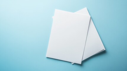 Blank Brochure Template on Blue Background