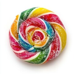 Festive vintage Gem Rose snack, vibrant candy toppings, holiday theme, isolated on white background