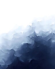 Obraz premium An abstract painting featuring soft, swirling waves in shades of blue and white, creating a serene and calming atmosphere perfect for modern decor.