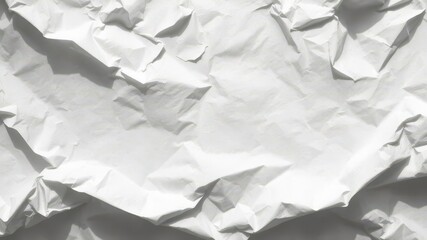Obraz premium Crumpled white paper with shadows, background, shadow