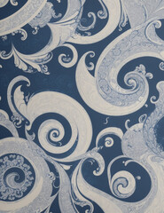 Fototapeta premium seamless pattern - abstract pattern blue swirl background - Generative AI