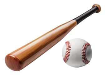 Baseball bat isolated on a transparent or white background