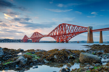 forth bridge at sunset