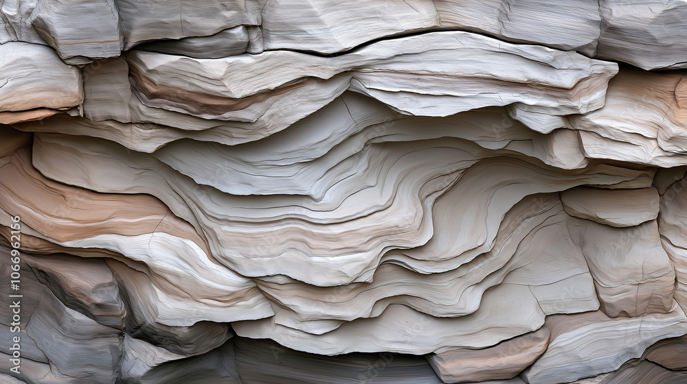 Poster sandstone rock formations with curved layers