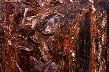 Mineral Rock Turmaline with Mica Macro Texture Orange