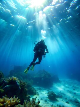 scuba diver in the underwater