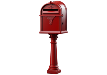 American style mail box isolated on a transparent or white background