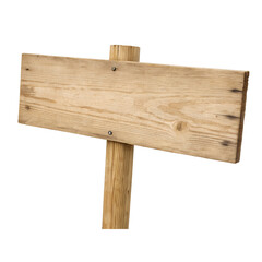 Blank Wooden Sign on a Post on transparent background cutout, PNG file, Cutout file