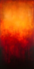 A vibrant abstract painting with warm hues of orange, yellow, and red blending seamlessly, creating a captivating and energetic atmosphere.