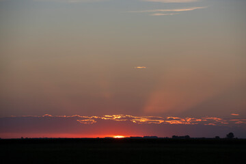 Obraz premium Sunset in La Pampa province, Patagonia, Argentina.