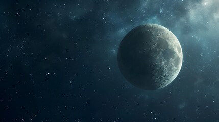 Fototapeta premium The moon slowly moving through a starlit sky AI generated illustration