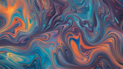 Liquid holographic colors blending together on a smooth glass surface, Ai Generated