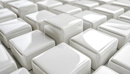 Abstract geometric background featuring white cubes in a seamless arrangement