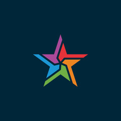 Colorful Star Logo design vector template