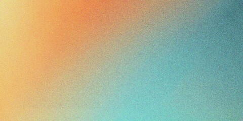 Abstract orange and blue texture gradient background, grainy noise gradient