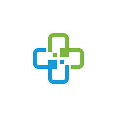 Health Cross Pixel Symbol Logo design vector template