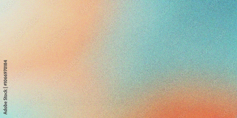 Sticker abstract orange and blue texture gradient background, grainy noise gradient