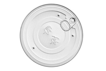 aluminum can lid top cover, isolated on white