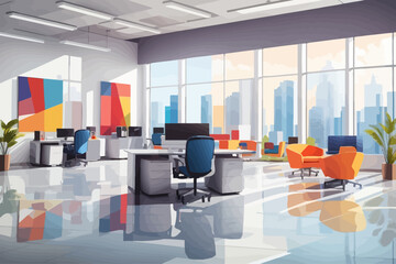 wpap art of corporate office  illustration AI generated image
