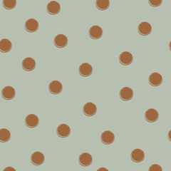Brown polka dots, seamless pattern. vector illustration for wrapping paper, fabric, card.
