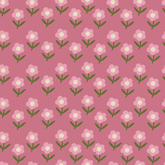 Cute  daisy pattern. Floral illustration for fabric, wrapping paper, wallpaper.