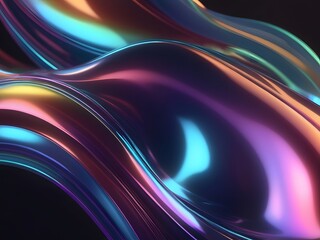 Fototapeta premium abstract colorful holographic curve glass effect background image