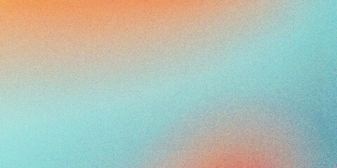 Abstract orange and blue texture gradient background, grainy noise gradient