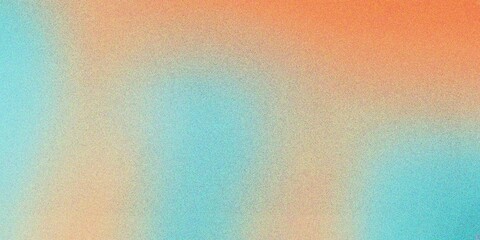 Abstract orange and blue texture gradient background, grainy noise gradient