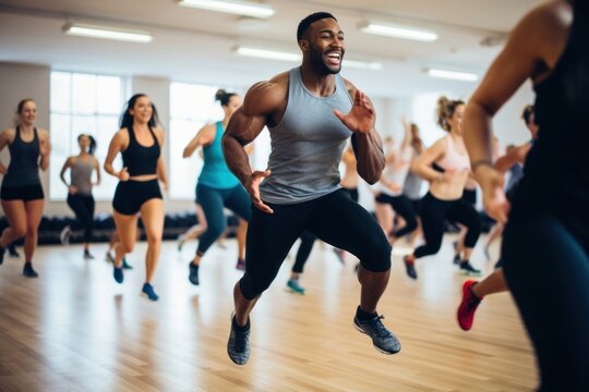 Group fitness class dancing sports adult.