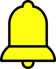シンプルな黄色いベルのアイコンイラスト
