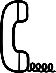 シンプルな固定電話の受話器のイラスト