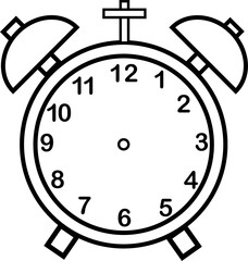 シンプルな目覚まし時計のイラスト