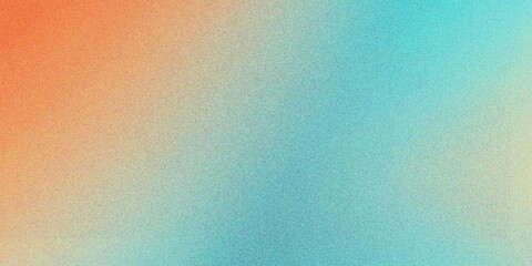 Abstract orange and blue texture gradient background, grainy noise gradient