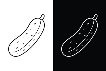 Cucumber vector illustration logo icon clipart. Cucumber Icon on White Background Vector Art Illustration on white background.